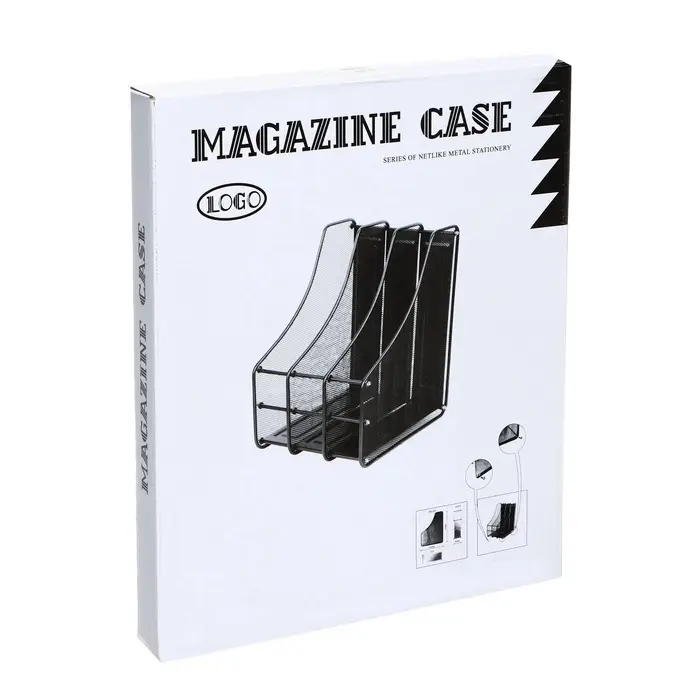 Лоток для бумаг вертикальный, металлическая сетка, 3 отделения, серый