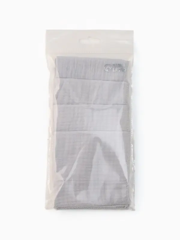 Набор платочков &laquo;Крошка Я&raquo; Light grey, 20&times;20 см-5 шт., муслин, хлопок 100%