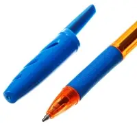 Ручка шариковая Berlingo Tribase grip ginger, стержень синий 0.7 мм, грип, корпус оранжевый
