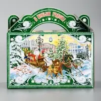 Подарочная новогодняя коробка "Чудо-тройка", Чемоданчик средний 20×12×19 см 10653025