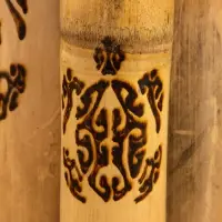 Свеча в бамбуке тройная «Экзотика», 13×15×30 см, 100 мл, бежевая