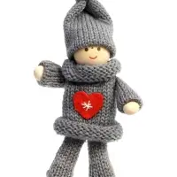Елочная игрушка &laquo;Куколка в костюме&raquo;, серая, МИКС