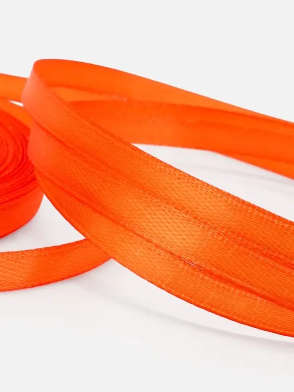 Лента атласная, 6 мм, 23±1 м, оранжевая Лента атласная, 6 мм, 23±1 м, оранжевая
