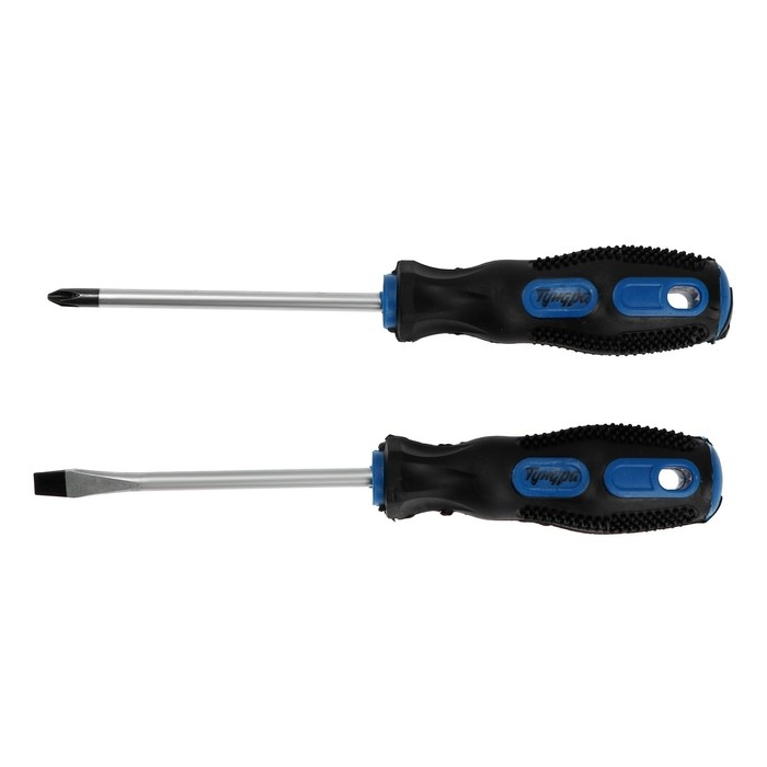 Набор отверток ТУНДРА, сатин, магнит, двухкомпонентные рукоятки, PH2/SL6 х 100 мм, 2 шт. Набор отверток ТУНДРА, сатин, магнит, двухкомпонентные рукоятки, PH2/SL6 х 100 мм, 2 шт.