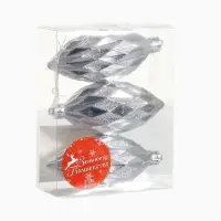 Ёлочные игрушки набор 3 шт. &laquo;Сосулька-рубик&raquo;, 10 см, серебро