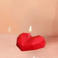 Свеча декоративная &laquo;Сердце гранёное&raquo;, соевый воск, 4&times;6&times;2 см