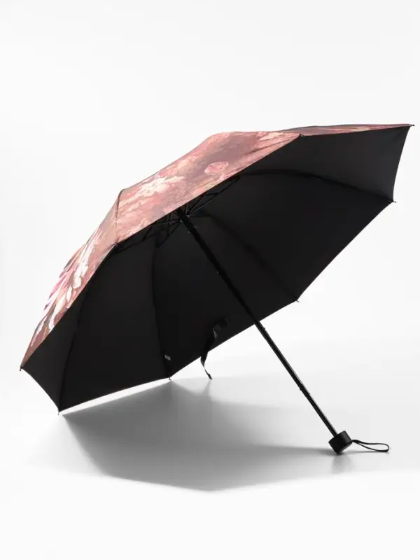 Зонт механический &laquo;Воздушные пионы&raquo;, эпонж, 4 сложения, 8 спиц, R=48/55 см, d=96 см, МИКС