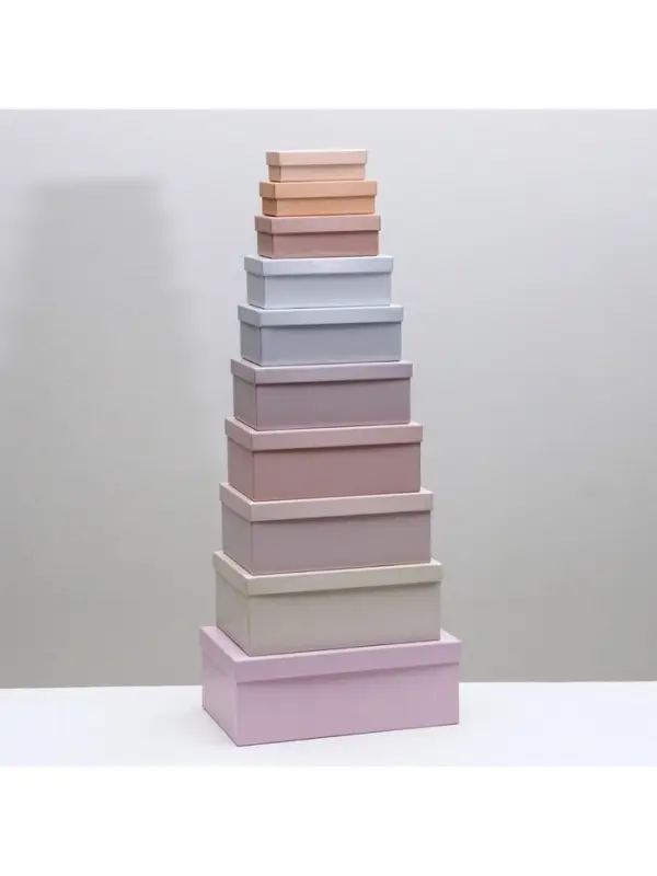 Набор коробок 10 в 1, упаковка подарочная, &laquo;Нежный&raquo;, 12&times;7&times;4 - 32.5&times;20&times;12.5 см