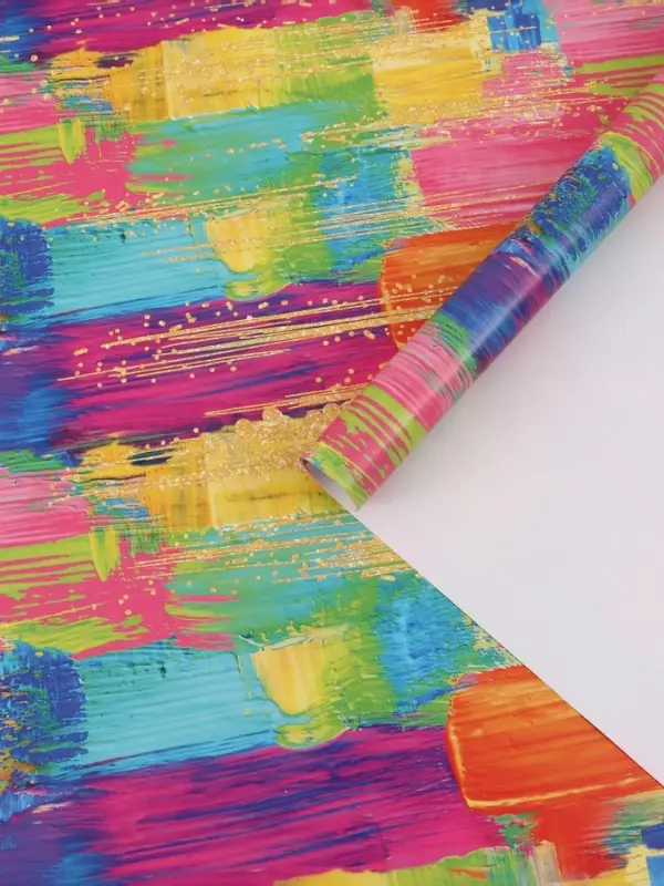 Бумага упаковочная глянцевая &laquo;Мазки&raquo;, 100&times;70 см