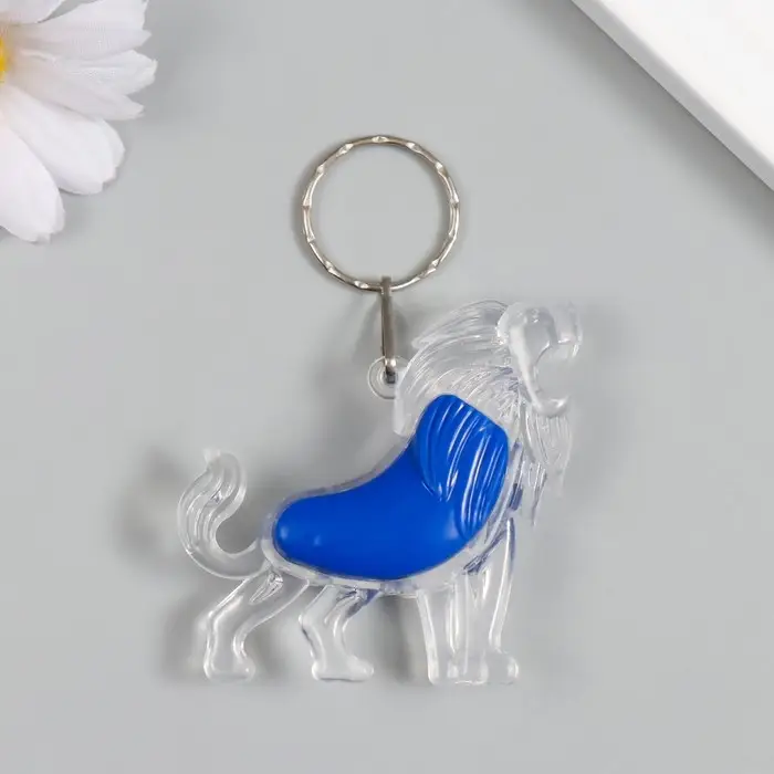 Фонарик брелок для ключей на кольце «Лев», мигает, МИКС Фонарик брелок для ключей на кольце «Лев», мигает, МИКС