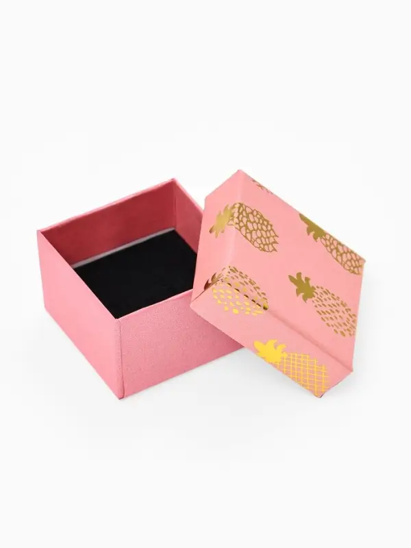 Коробочка подарочная под кольцо, серьги &laquo;Ананасы&raquo;, 5&times;5 см, (размер полезной части 4.5&times;4.5 см), МИКС