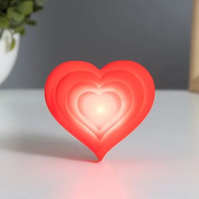 Ночник "Большое сердце" 2Вт LED красный 3,5х6,5х6см