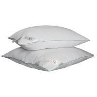 Подушка 70х70 стеганная (микрофибра/лебяжий пух), белый