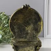 Сувенир полистоун "Ганеша в шароварах, на троне" золотая бронза 11,3х12,2х17,2 см