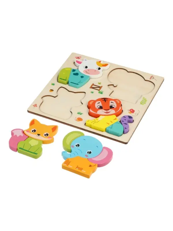 Развивающий 3D пазл &laquo;Животные&raquo;, деревянный