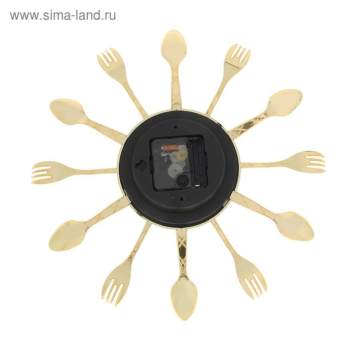 Часы настенные интерьерные, для кухни, Часы настенные интерьерные, для кухни, "Вилки, ложки", бесшумные, d-12 см, 33 х 33 см