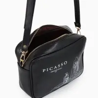 Сумка женская на молнии TEXTURA, 22&times;8&times;17 см, с принтом, чёрная