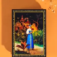 Шкатулка для украшений &laquo;Аленький цветочек&raquo;, 10&times;14 см, лаковая миниатюра