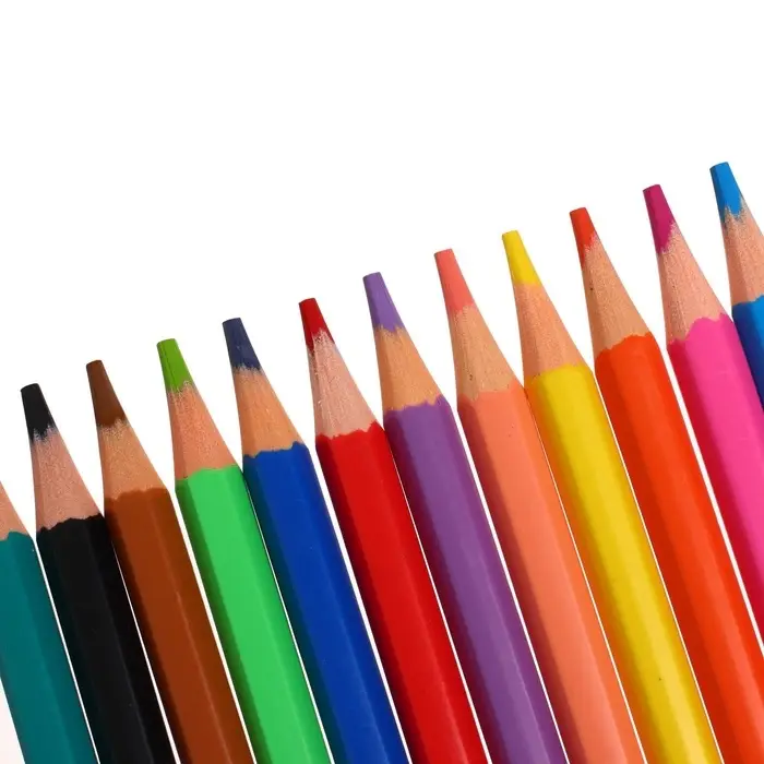 Карандаши 12 цветов, ErichKrause, пластик, шестигранные, 2.6 мм грифель, картонная упаковка, европодвес