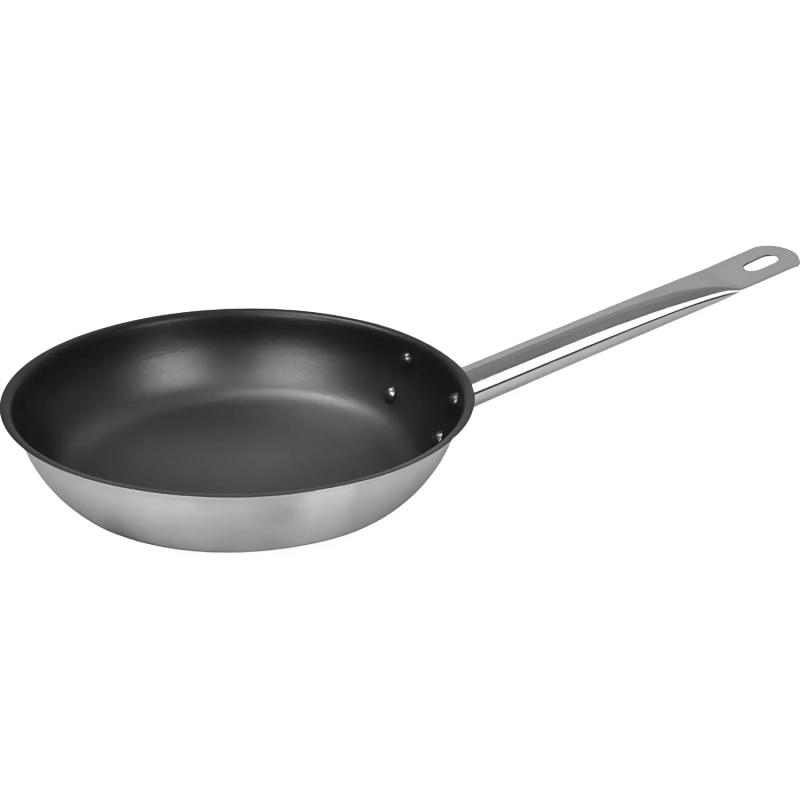 Сковорода d=215/53, нерж сталь,тройное дно,антипригарное покрытие, индукция