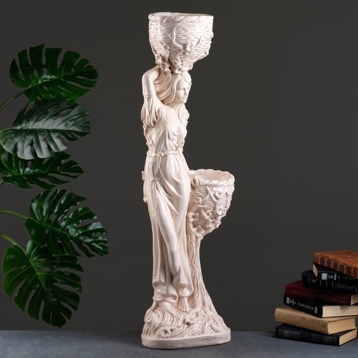 Фигура  Фигура "Девушка с двумя кашпо", 1,2 л/0,9 л/20х29х96см состаренный