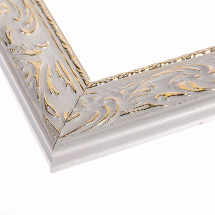 Рама для картин (зеркал) 50 х 60 х 4 см, дерево Рама для картин (зеркал) 50 х 60 х 4 см, дерево "Версаль", бело-золотая