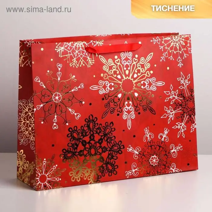 Пакет подарочный новогодний ламинированный «Новгоднее великолепие», L 40 х 31 х 11.5 см
