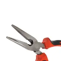 Длинногубцы ЛОМ, шлифованные, двухкомпонентные рукоятки, 160 мм