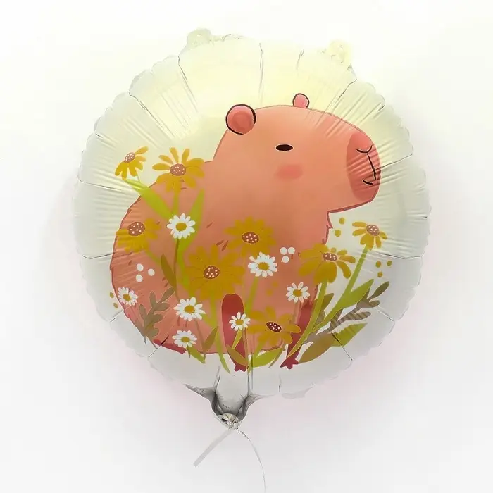 Воздушный шар фольгированный 18" &laquo;Капибары с апельсинами&raquo;, круг