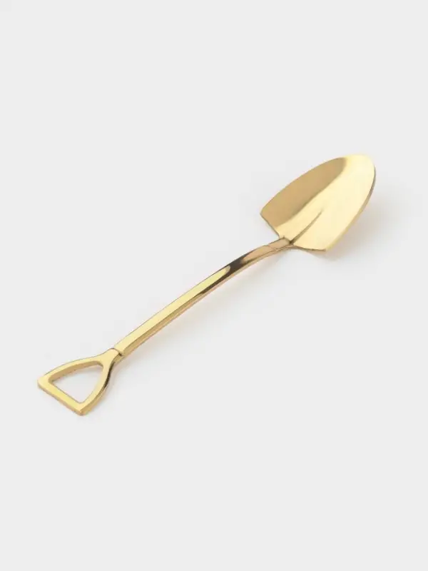 Ложка десертная из нержавеющей стали Magistro &laquo;Лопата&raquo;, длина 12 см, цвет золотой