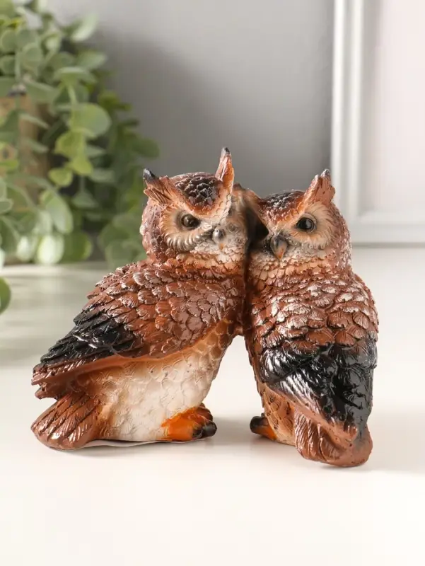 Фигура полистоун "Пара сов" 11х14,5 см