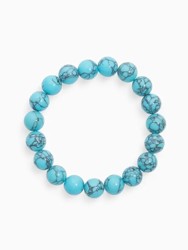 Браслет из бусин &laquo;Бирюза&raquo;, d=5.5 см, шар №10, голубой