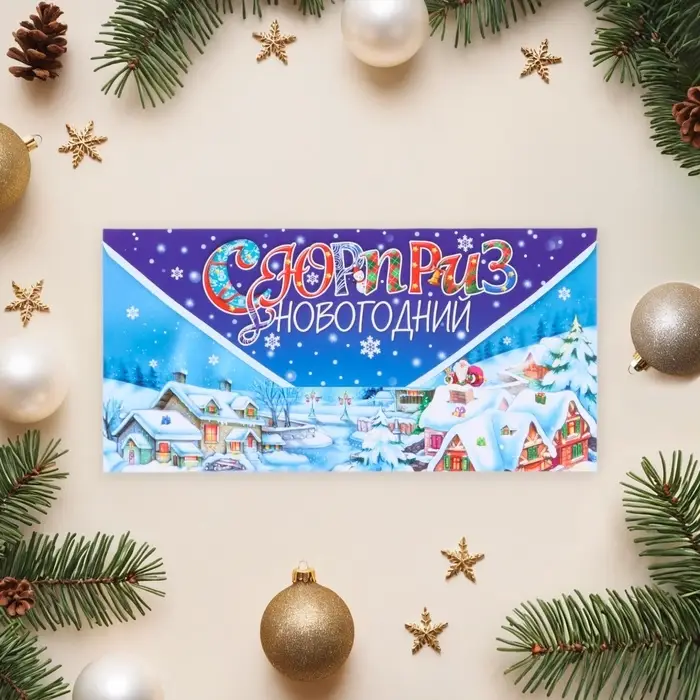Конверт для денег «Сюрприз новогодний», 8.3×16.5 см Конверт для денег «Сюрприз новогодний», 8.3×16.5 см