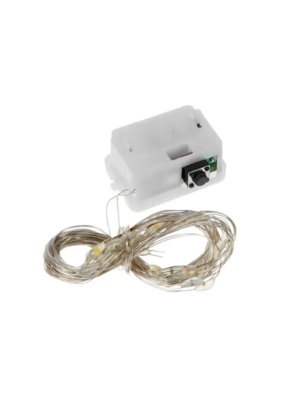 Гирлянда «Нить» 3 м, роса. IP20, серебристая нить. 30 LED, от батареек AG13×3, 3 режима, свечение белое