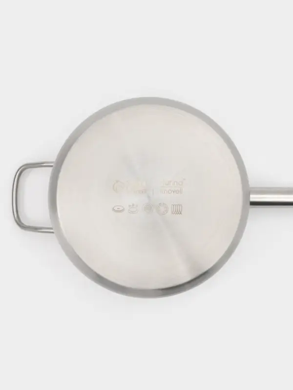 Ковш Hanna Kn&ouml;vell, 4 л, d=20, h=12.5 см, с крышкой, толщина стенки 0.8 мм, индукция, нержавеющая сталь