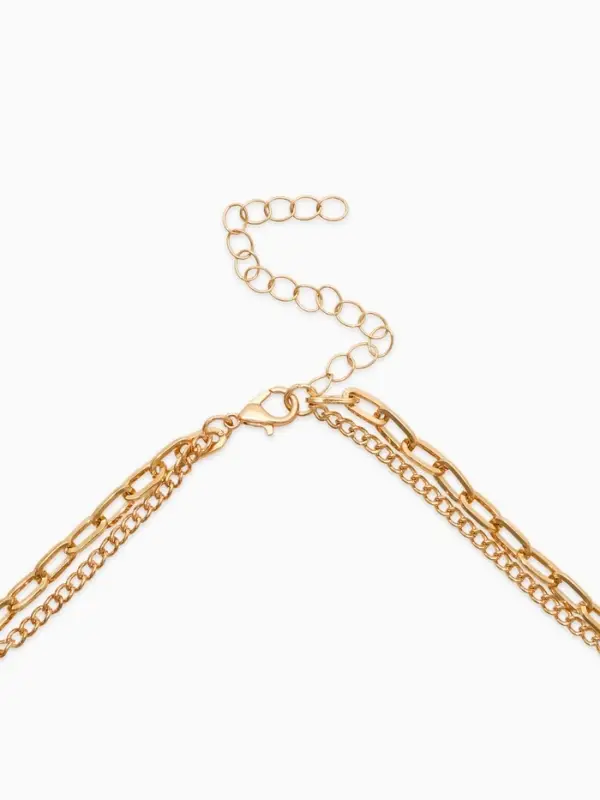 Колье цепочка &laquo;Жемчуг барокко&raquo;, удлиненное, 2 яруса, белое в золоте