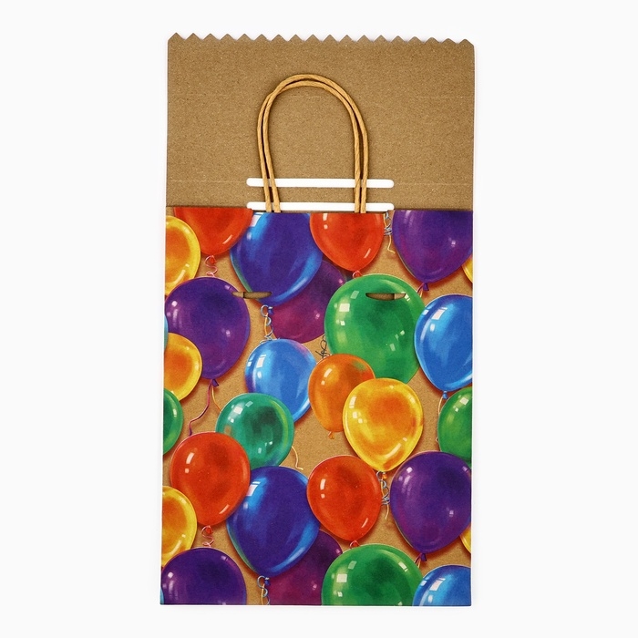 Пакет с клапаном «С Днём рождения», шары, крафт, глиттер, 19,5 × 10 × 25.2 см Пакет с клапаном «С Днём рождения», шары, крафт, глиттер, 19,5 × 10 × 25.2 см