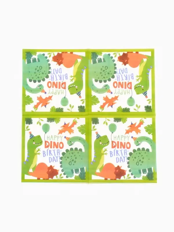 Салфетки бумажные &laquo;Dino birthday&raquo;, 33х33 см, 20 шт