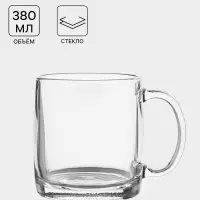 Кружка Luminarc Nordic Directoire, 380 мл, стекло, прозрачная