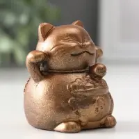 Фигура «Кот манэки-нэки», 5.5×5×5 см, бронза
