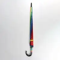 Зонт - трость полуавтоматический &laquo;Радуга&raquo;, эпонж, 16 спиц, R=61/70 см, D=122 см, разноцветный