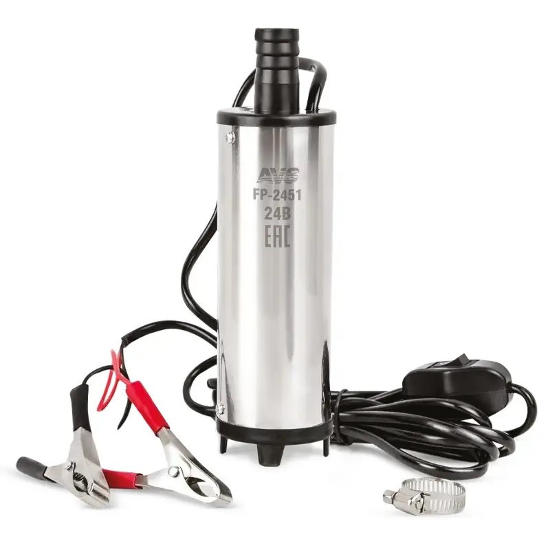 Насос для перекачки тех. жидкостей погружной AVS FP-2451(24V/3,5А/40 л/м./ d=51 мм/с фильтром)