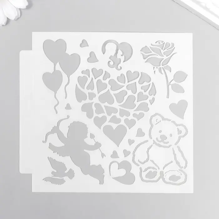 Трафарет для творчества &laquo;Любовь&raquo;, пластик, 13&times;13 см