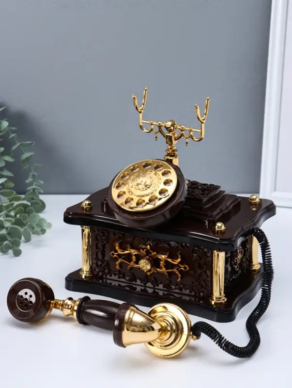 Шкатулка музыкальная механическая "Ретро телефон" 20х14,5х21,5 см