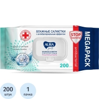 Салфетки влажные AURA для всей семьи 200 шт./уп.