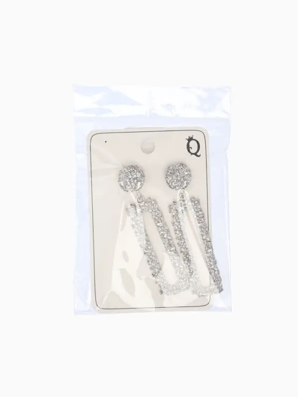 Серьги металл &laquo;Карибы&raquo;, длинный прямоугольник, цвет серебро