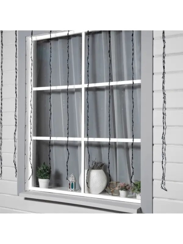 Гирлянда &laquo;Водопад&raquo; 2&times;1.5 м, IP44, тёмная нить, 400 LED, свечение синее, 8 режимов, 220 В