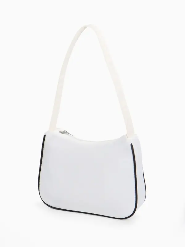 Сумка молодёжная на молнии, с принтом, 24&times;6.5&times;17 см, белая