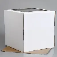 Коробка для торта, кондитерская, белая, с окном 30&times;30&times;30 см Набор 10 шт.