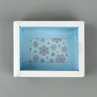 Коробка складная с пластиковой крышкой «С Новым годом!», 11.5 х 9 х 4 см
